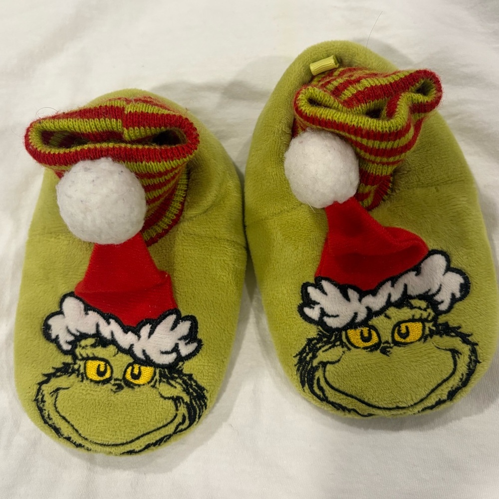 Green Grinch Kids Slippers